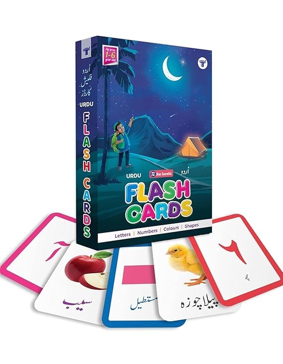 Flash Cards For Kids 2+Years | 72 NonTearable Urdu Flash Cards | Learn Urdu Alphabet, Numbers, Colours And Shapes | Educational 