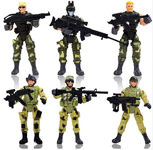 PowerTRC US Army Men SWAT Team Soilders Military Toys Action Figures with  Gear Accessories  Army Toys Play set for Kids Boys (12 Pcs  4 in)