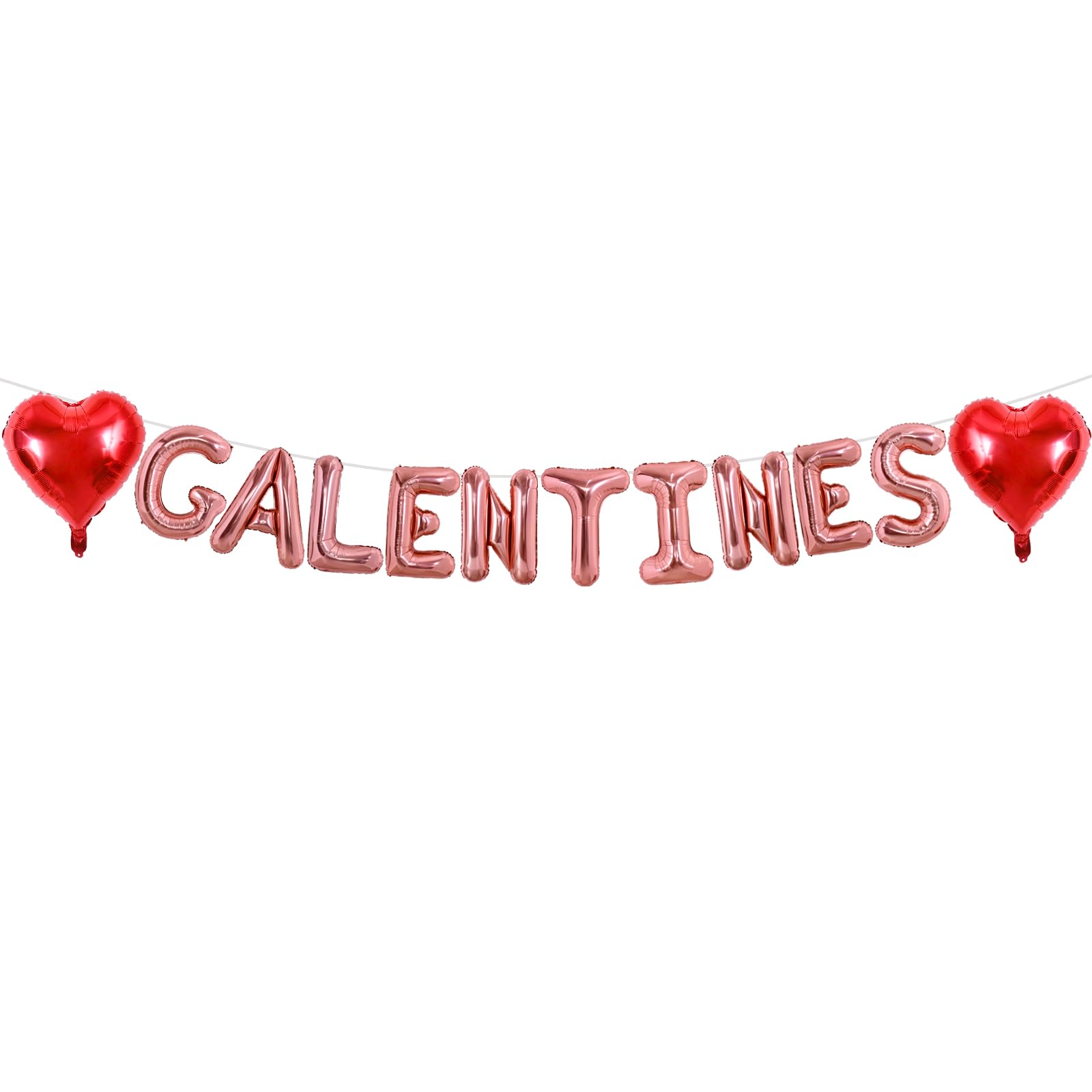 TONIFUL 16 Inch Rose Gold Galentines Letter Balloons Valentines Day Foil Alphabet Balloons Banner for Galentines Day Wedding Br
