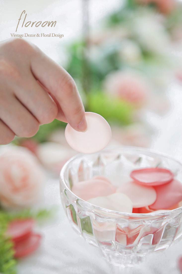 Floroom 300pcs Rose Petals Blush Pink Faux Silk Flower Petals for Wedding Flower Girl Basket Aisle Scatter Cake Dinner Table Cen