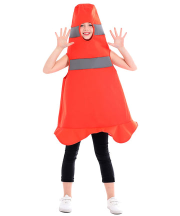 Seasons Child Construction Cone Costume Orange, Halloween Costume For 4-6 Years Kids