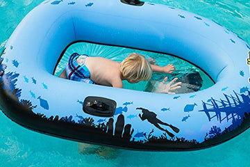 Sieco Design Aquavue Voyager, Clear Bottom Inflatable Raft, For Kids And Adults