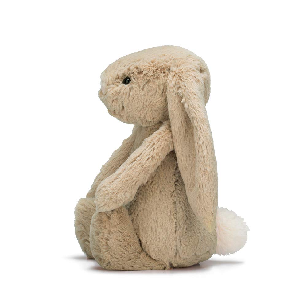 Jellycat Bashful Beige Bunny Stuffed Animal, Medium 12", Polyester Plush Toy, Model BAS3B