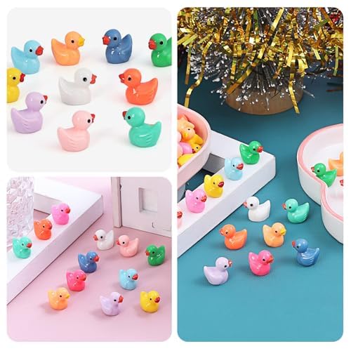 Dztian 15 Colors Big 148Pcs Mini Resin Duck Garden Duck Class Activity Micro Landscape Decoration Ducklings Toy House Prank Chri