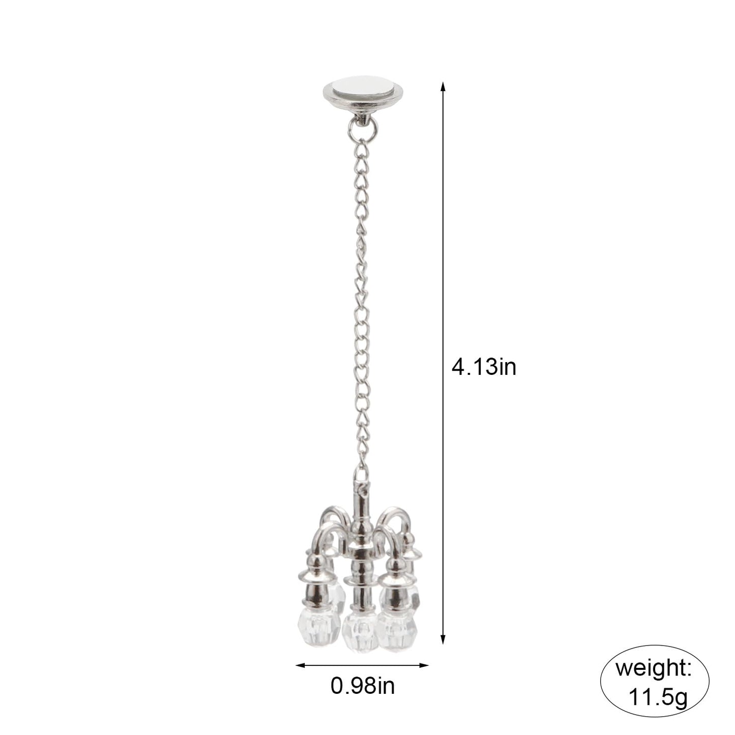 Dollhouse Miniature Chandelier 1:12 Scale Chrystaline Chandelier Pendant 5 Head Hanging Ceiling Light Luxury Decoration Ceiling