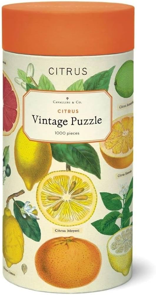 Cavallini 1000 Piece Puzzle - Citrus Design, Multi-Color Paperboard