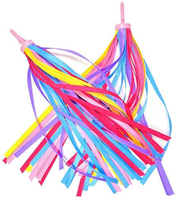 Kortes 2 Pcs Rainbow Bike Streamers Kids Handlebar Streamers Bike Tassels Ribbons Kids Bike Accessories