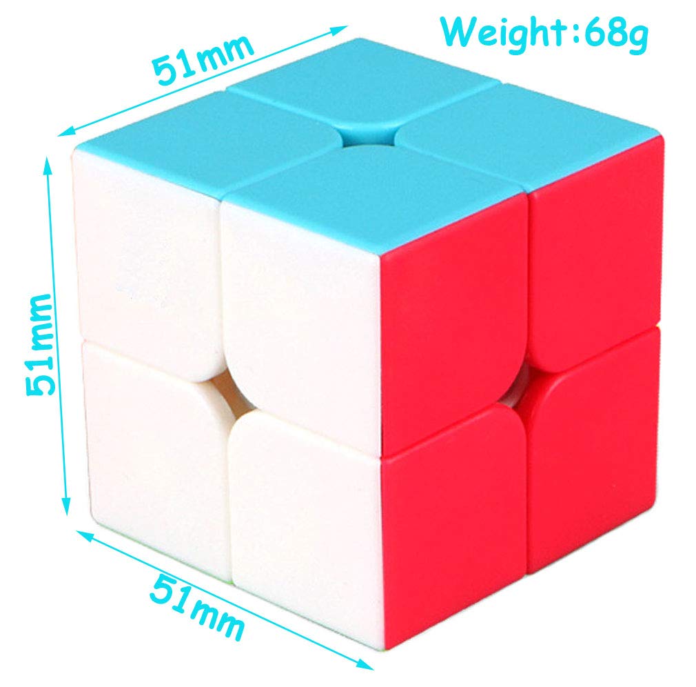 Tanch Qiyi Speed Cube 2X2X2 No Stickers Magic Cube Puzzle Toy For Kids & Adults (Colorful)
