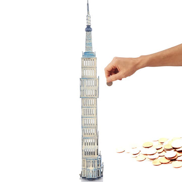 Old Modern Handicrafts Empire State Building Saving Box - Vintage Handcrafted Iron Model- A Graceful Addition To Your Home Décor - 5.5L X 3.5W X 26.0H Inches