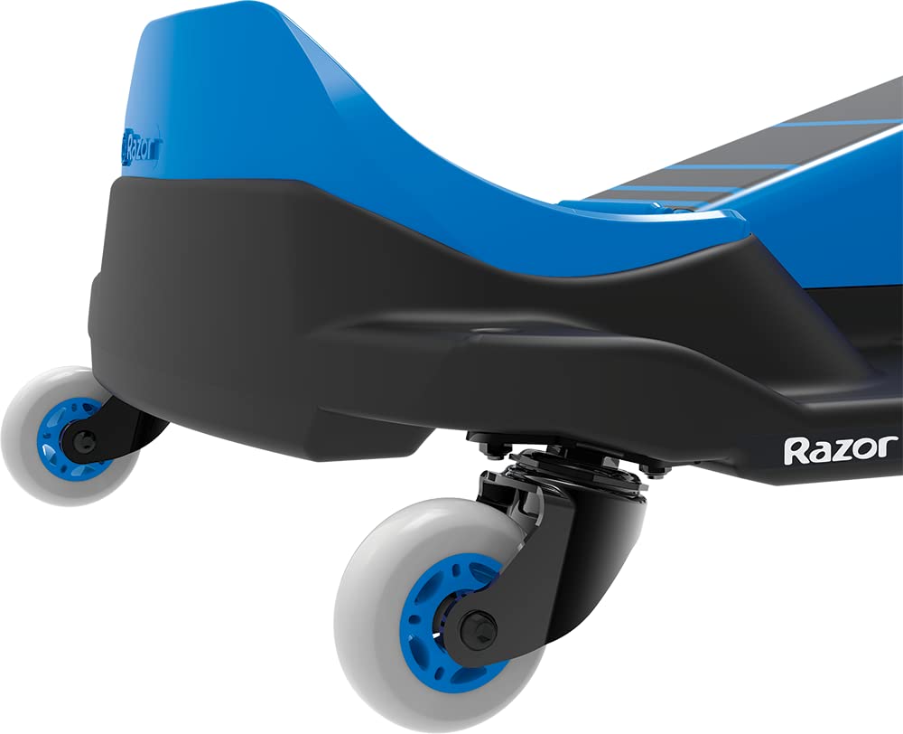 Razor Crazy Cart Shift Electric Go Kart for Kids 6+, 12V Drifting, High/Low Speed, Black/Blue, Max Weight 120 lbs