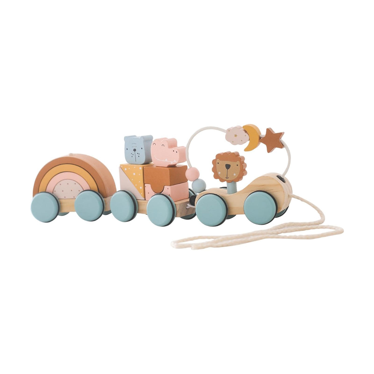 Ujeavette Baby Pull Along Toy Montessori Toy For 1 2 3 4 Years Old Boys Girls Children Building Block Train