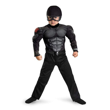 Disguise Costumes G.I. Joe Retaliation Snake Eyes Toddler Muscle Costume, Black, Large