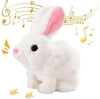 KEMLOZE Walking Hopping Bunny Toy  Wiggle Ears, Jumping Motion, Realistic Sounds  Interactive Plush Rabbit for Kids & Toddlers