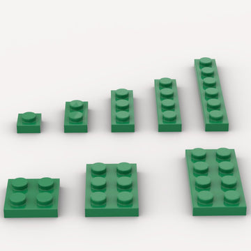 Classic Building Plate Assortment Pack, 100Pcs Green Bulk Plates With 8 Size Building Plate Base Plate, Compatible With Lego Par