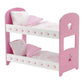 Emily Rose 14 Inch Doll Pink And White Bunkbed Bed Bunk With Reversible Bedding - Star | Compatible With American Girl Wellie Wishers Dolls