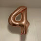 Paticool 40 Inch Rose Gold Number Balloon 4, Large Number Foil Balloons Mylar For Girl Boy Birthday Party Celebration Decoration