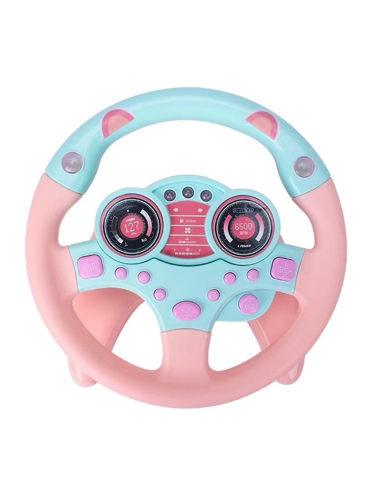 Yohencin Baby Steering Wheel Toy, Kids Steering Wheel For Car Backseat A Variety Of Car Sound Effects To Develop Baby'S Auditory