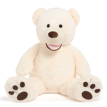 Morismos Giant Teddy Bear, 39Inch Large Stuffed Bears With Big Footprints Plush Stuffed Animals Gifts For Kids, Beige