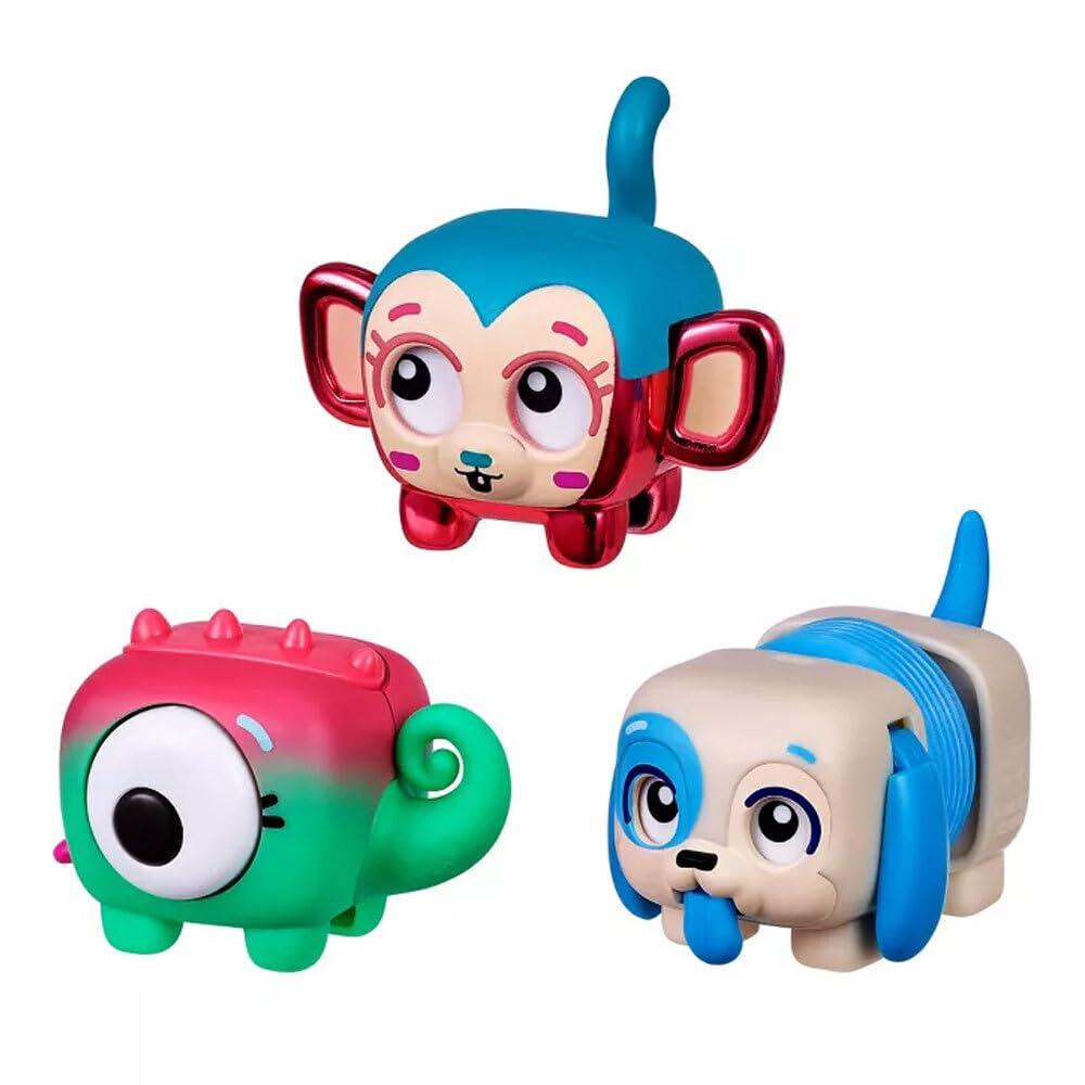 Little Live Pets - Squirkies: 3 Pack: Metallic Cheeky Pop Monkey | Interactive Fidget Toys, Feature, Click, Flick, Tangle, 30+ To Collect, Multiple Fidget Points, For Kids Ages 5+.