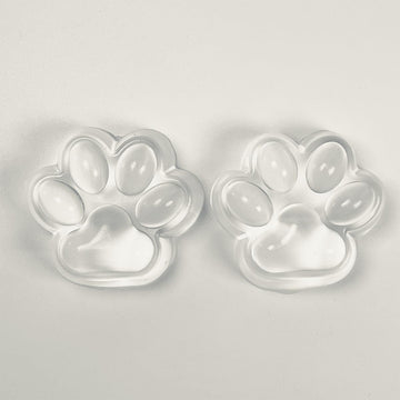 4 Pcs Taba Squishy Paw,Cute Cat Stress Relief Fidget Toys for Adults, Party Favor Gift (2Pcs Clear Cat Paw)