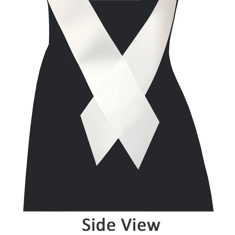 RibbonsNow Homecoming Court Sashes (White) - 12 Count Bulk Pack