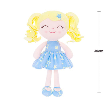 Gloveleya Baby Dolls Soft Snuggly First Baby Girl Gifts Soft Doll For Girls With Star Printed Blue Dress 12Inches Galaxy Series