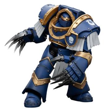 JOYTOY Warhammer Horus Heresy Ultramarines Cataphractii Terminator Squad 5.35in Terminator with Lightning Claws 1:18 Scale Actio