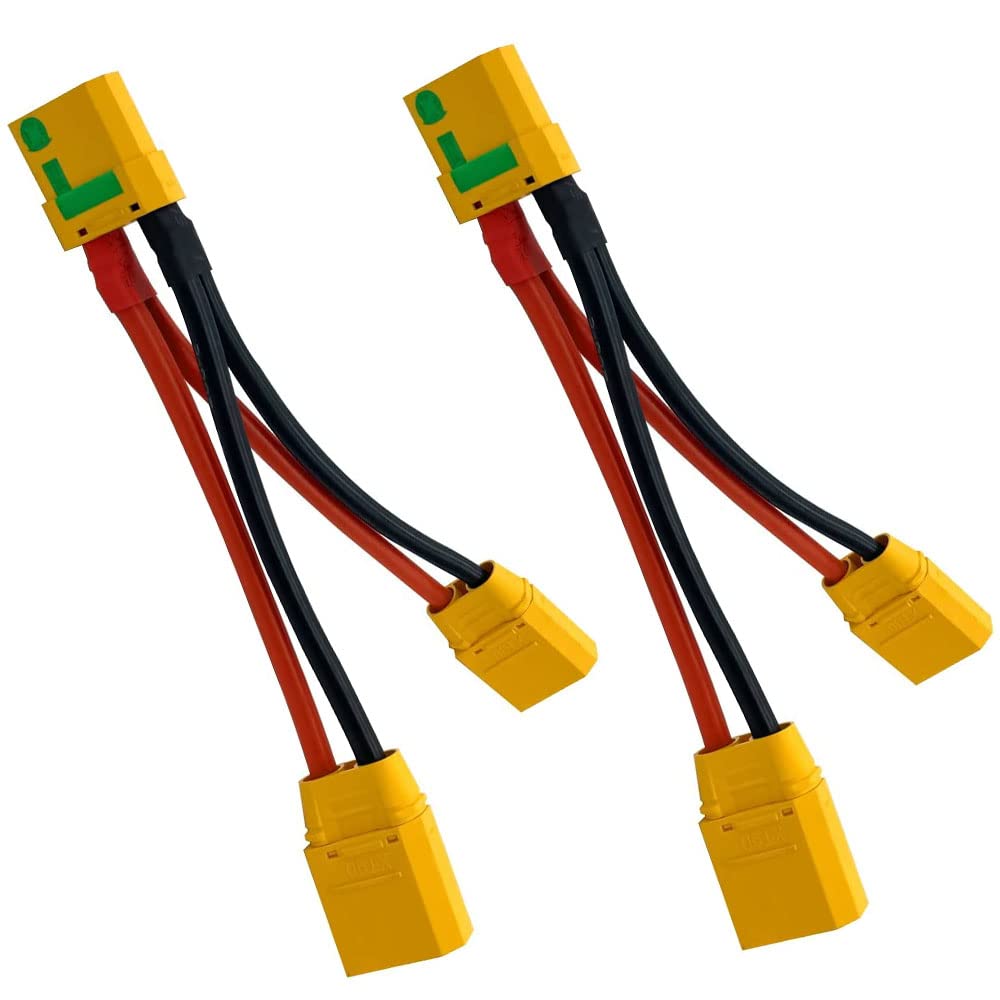 JIECHUN 2pcs XT90S Connector Style Parallel Y-Harness for Quadcopters Multirotors RC LiPo Battery