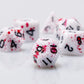 Vampire Dice FLASHOWL Blood Dice D&D Dice Set with Irregular Spray Red Dots Blood Splatter Polyhedral Role Playing Gaming Dice D