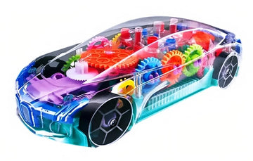 Umadiya Branded 3D Transparent Mechanical Car Toy For Kids With Gear Technology 3D Light Musical Sound & 360 Degree Rotation (Ge