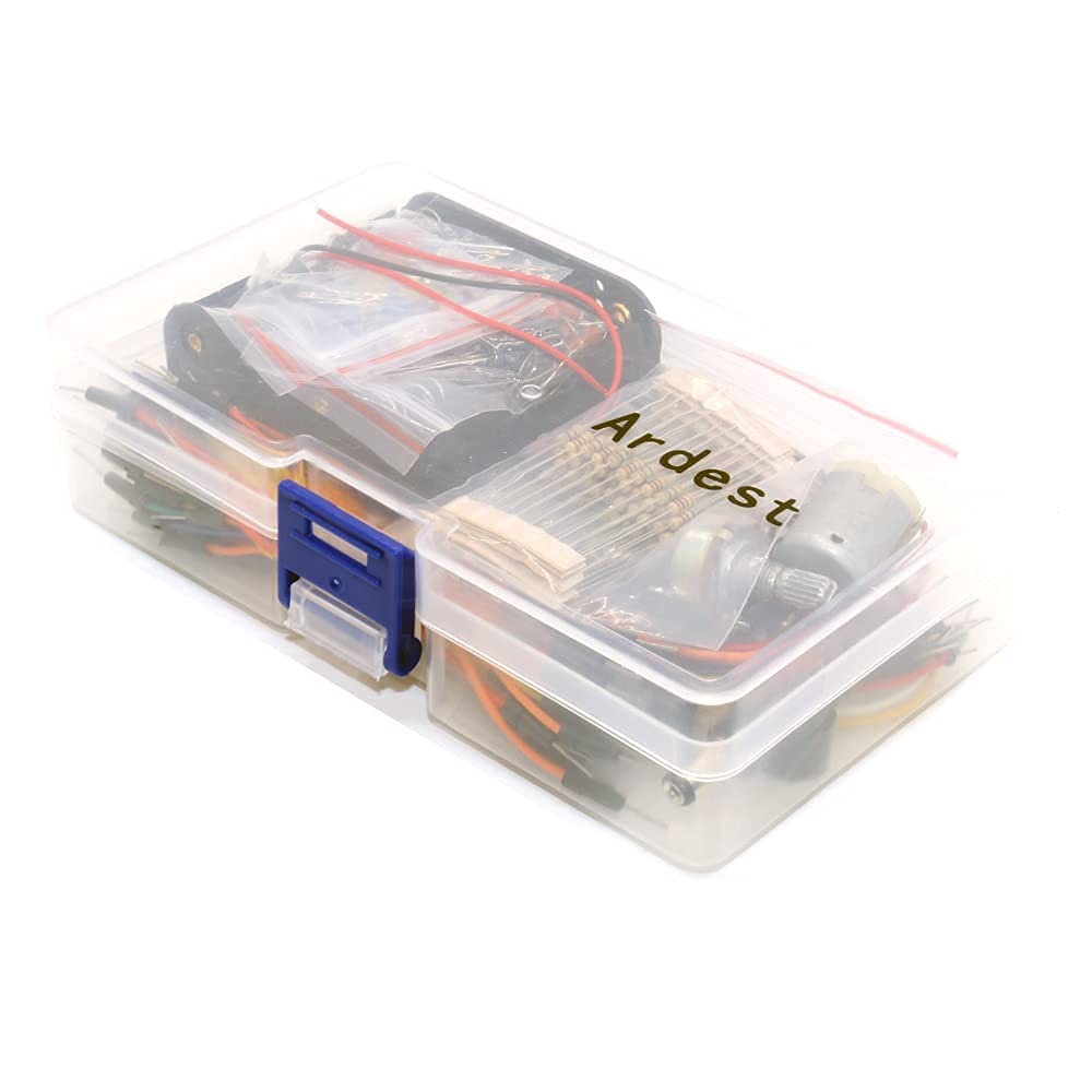Ardest Fundamentals Of Electricity For Arduino Projects Learning Basic Starter Kit W/Breadboard Jumper Wire Motor Led Resistors And Capacitors