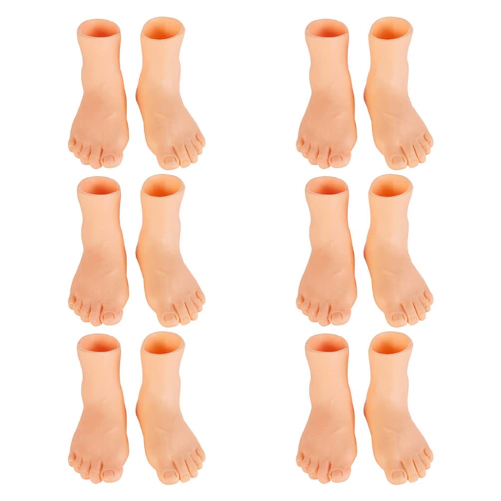 Operitacx Finger Feet Puppet Tiny Feet 6 Pairs Finger Shoes Feet Shoes Funny Realistic Left And Right Small Feet For Fun Little