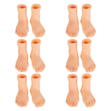 Operitacx Finger Feet Puppet Tiny Feet 6 Pairs Finger Shoes Feet Shoes Funny Realistic Left And Right Small Feet For Fun Little