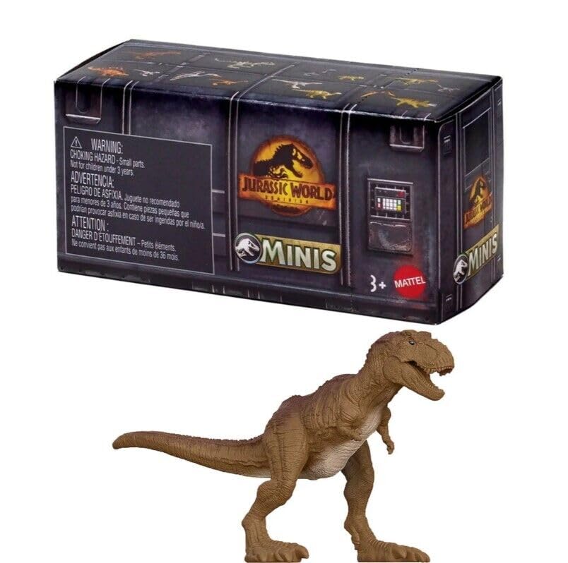 Jurassic World Dominion Minis Surprise Pack Box - Pack of 3 Mini Dinosaur Figures | 1.125 Scale Companion Figures - Mattel Ages