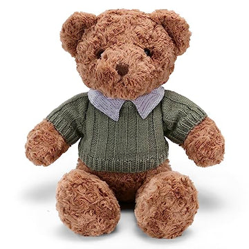 Riuhot Plush Teddy Bear With Shirt, Soft Stuffed Plushie Toys Gifts For Girlfriend Boyfriend Kid, 19.7 Brown Teddy Bear