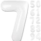 White 7 Balloon, Translucent Number Balloons 40 Inch, 7Th Birthday Decorations For Kids Girls Boys, White Party Decoration For W
