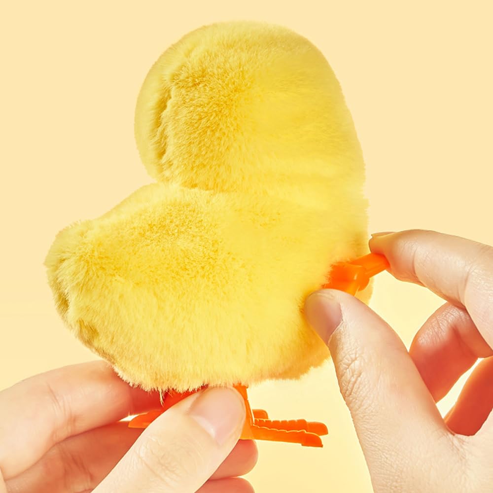 Arcimatto Wind Up Chicken Toy  3 Pcs Jumping Chick Gag Toys Cute Plush Hopping Chicks Novelty Spring Windup Toys for Kids Toddler mature-themed Easter Egg Party Favors Christmas Goody Bag Fillers Gifts