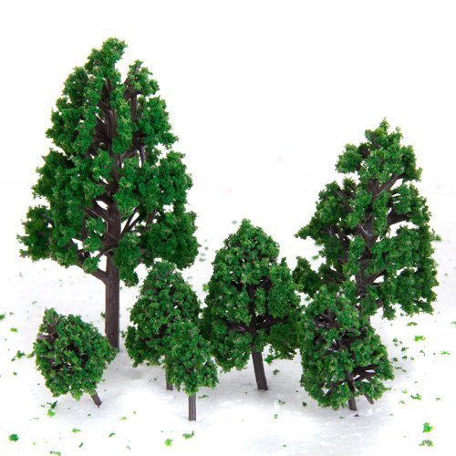 29pcs Mixed Model Trees 1.5-6 inch(4-16 cm), OrgMemory Ho Scale Bushes, Diorama Supplies, Plastic Trees for Projects, Model Trai