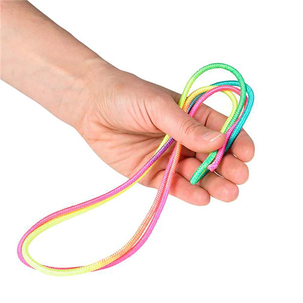 The Dreidel Company Chinese Jump Rope (4-Pack), 28 Inch, Thick Elastic Ropes Kids Fitness, Great For Outdoor Play, 28'