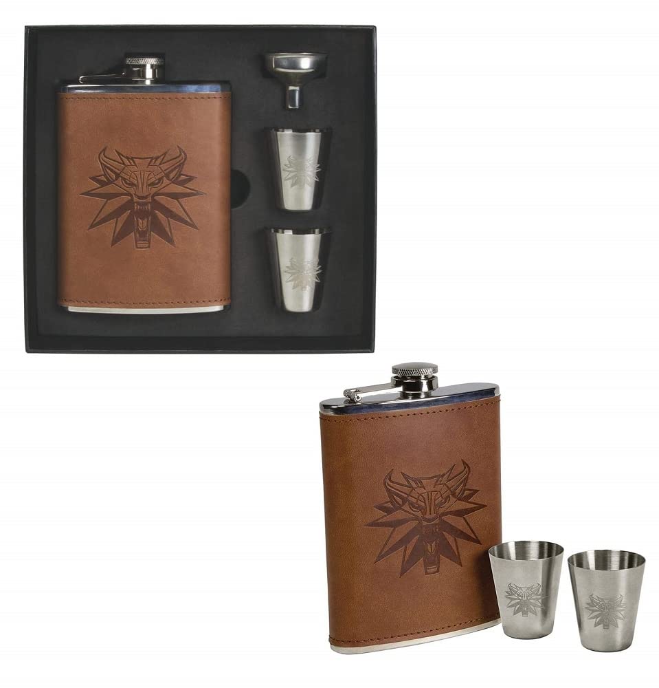 Dark Horse Deluxe The Witcher Deluxe Flask Set - Silver Metal - Model FEB180091