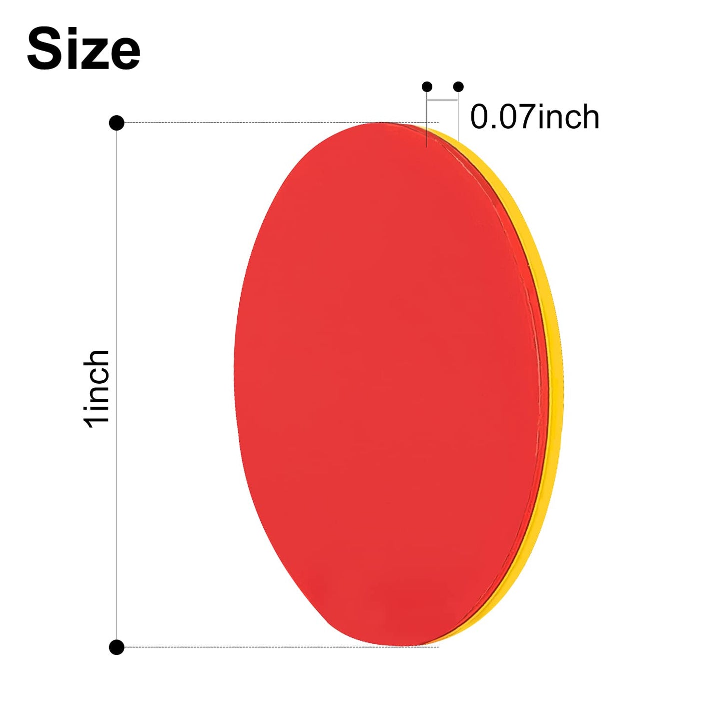 Stochastic Box Round Math Counters,Plastic Two Color Counter Yellow Red 200 Pcs, Educational Toys To Help Kids Learn