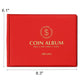 Mudor Coin Collection Holder Album For Collectors, 240 Pockets Coin Collection Book Supplies (Red)