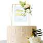 Happy Birthday Cake Topper With Artificial Flowers, Gold, 3 Years And Above, 1 Written Card, 1 Flower