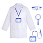 Mifengda Doctor Scientist Costume Kids Lab Coat And Goggles Children Dress Up Kit With Id Card Magnifying Glass For Halloween (Small, Blue)