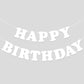White Happy Birthday Banner Sign Happy Birthday Bunting Banner Flag Garland For Kids Boys Girls Baby Birthday Party Decorations Supplies