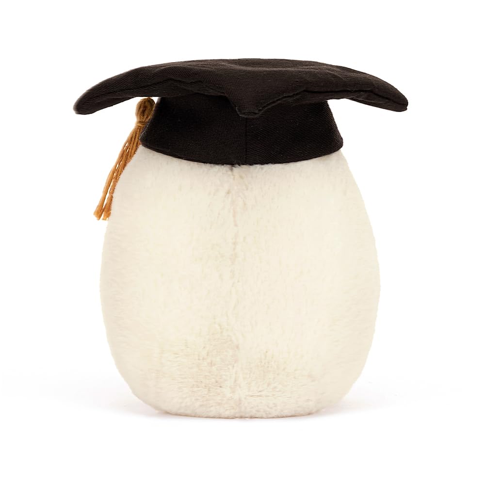 Jellycat Amuseables Boiled Egg Plush Toy, 5.5" Yellow & White Stuffed Animal, Small Graduation Gift, Model A6BEGR