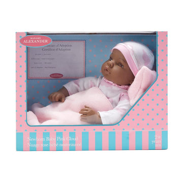 Madame Alexander 16-Inch Lee Middleton Newborn Baby Doll, Pink Cloud, Dark Skin Tone