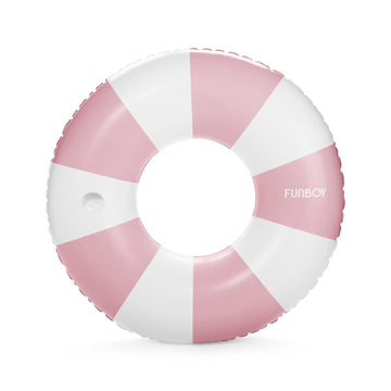 Funboy Giant Vintage Pink Stripe Inflatable Tube Pool Float With Cup Holder 48'' Large Pool Float For Adults Inner Tube Swimming