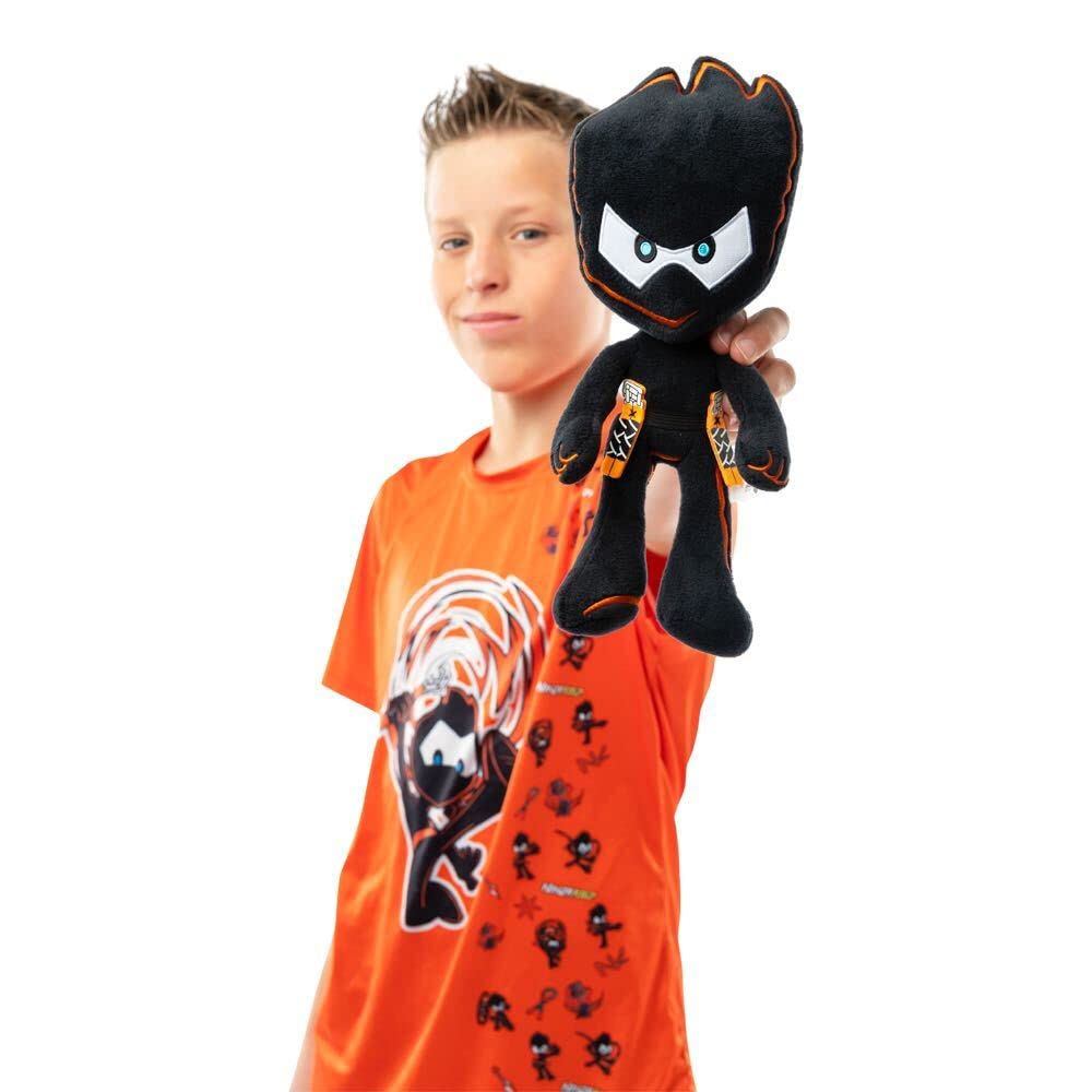 NINJA KIDZ TV Plush Buddy Paxton - 12" Collectible Figure with Nunchucks, Black Plush Toy for Kids
