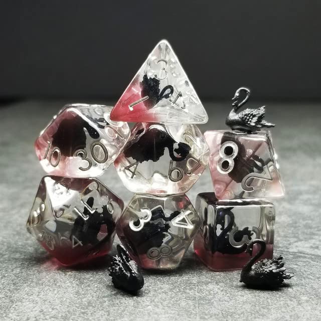 Sage's Portal Animal Familiars Resin DND Dice Set Polyhedral Dice Set for Dungeons and Dragons RPG Pathfinder Tabletop TTRPG (Bl